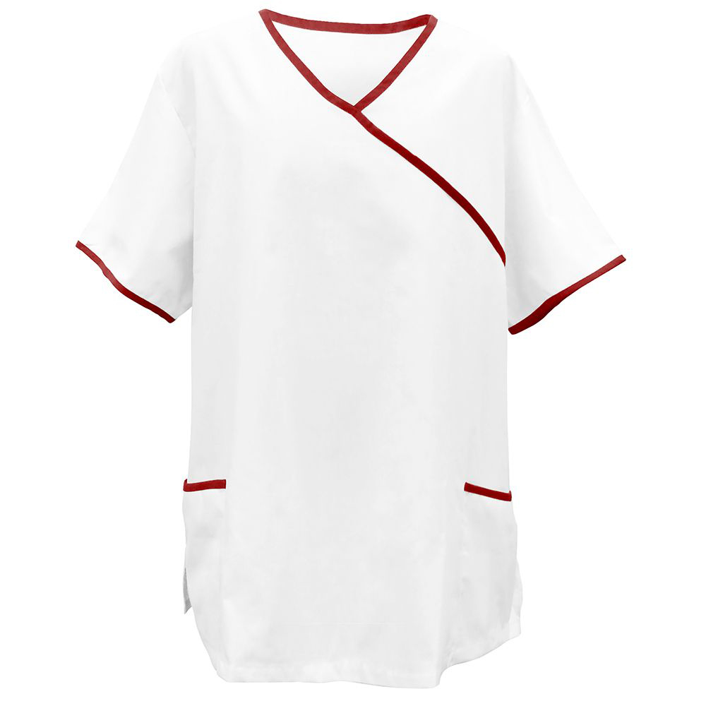 Schlupfkasack weiß mit Paspel Unisex