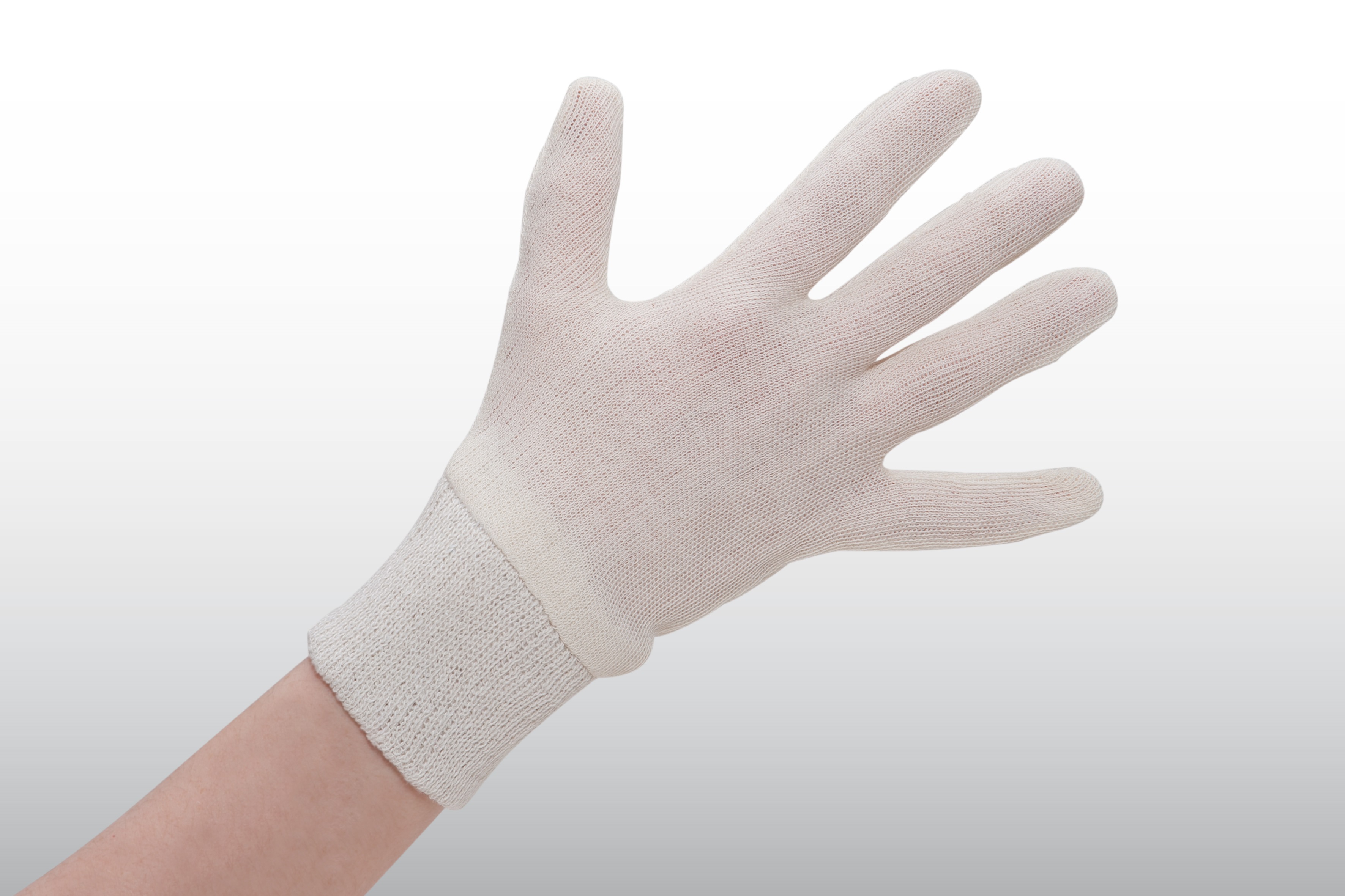 Baumwoll Handschuhe naturfarben | premium 